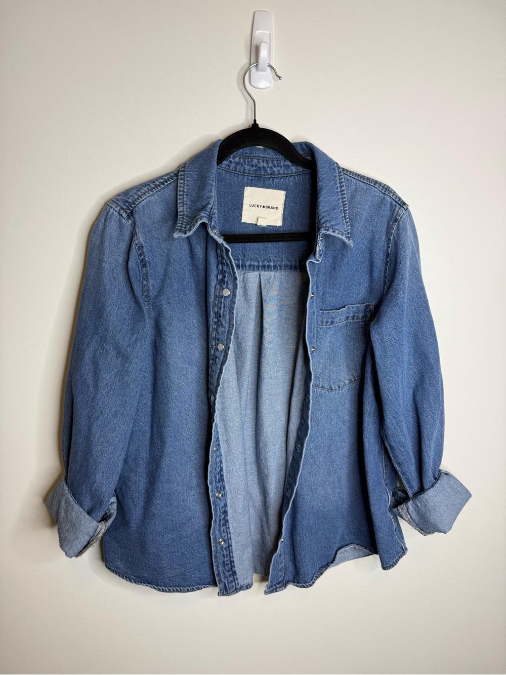Lucky Brand size large Blue Denim Shirt Jacket